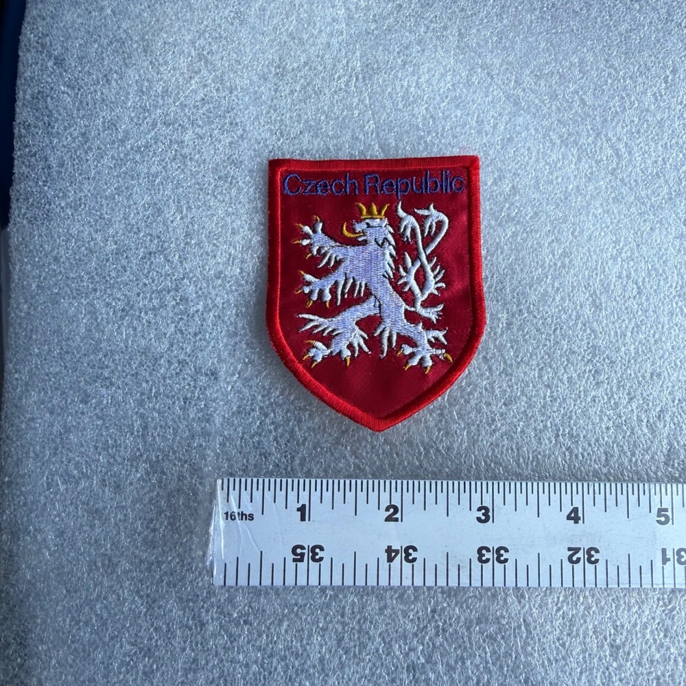 Czech Republic Coat of‎ Arms Embroidered Shield Patch National Emblem Souvenir
